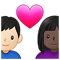 Couple with Heart- Woman- Man- Dark Skin Tone- Light Skin Tone emoji on Samsung